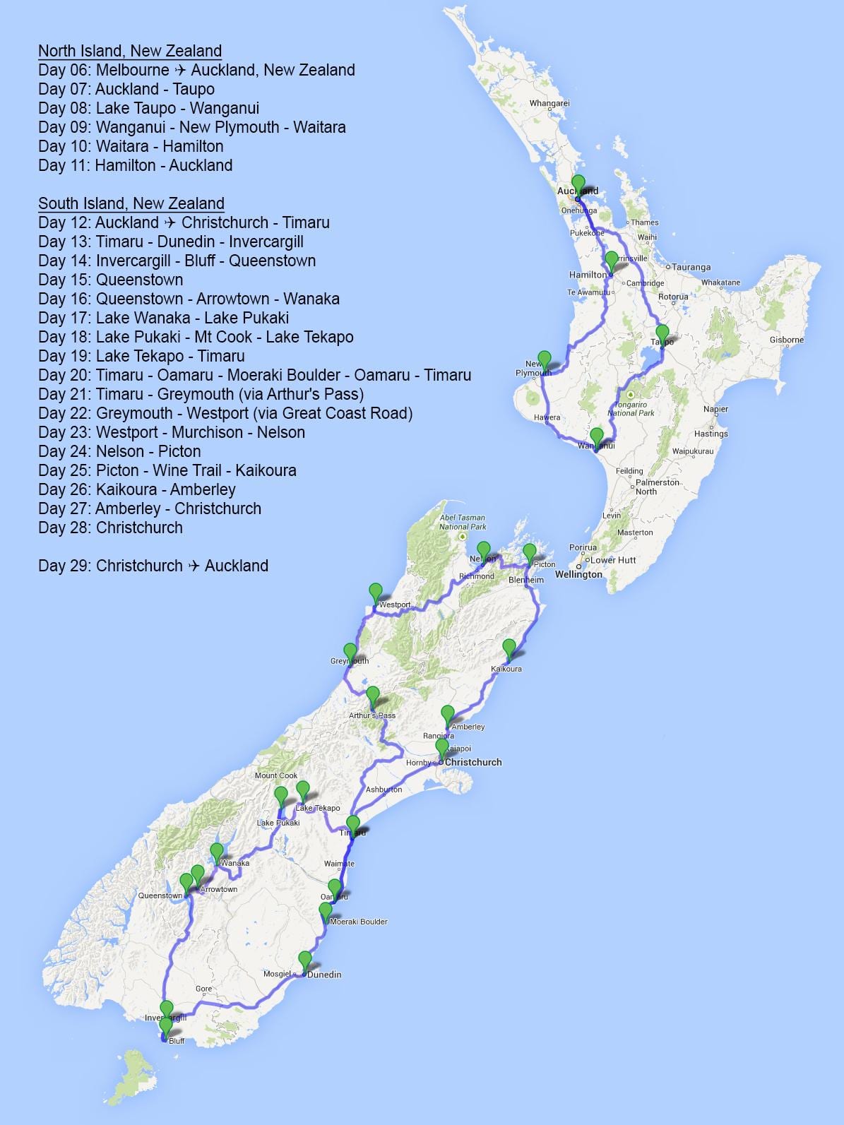 Kartu je bolje Novi Zeland cesti