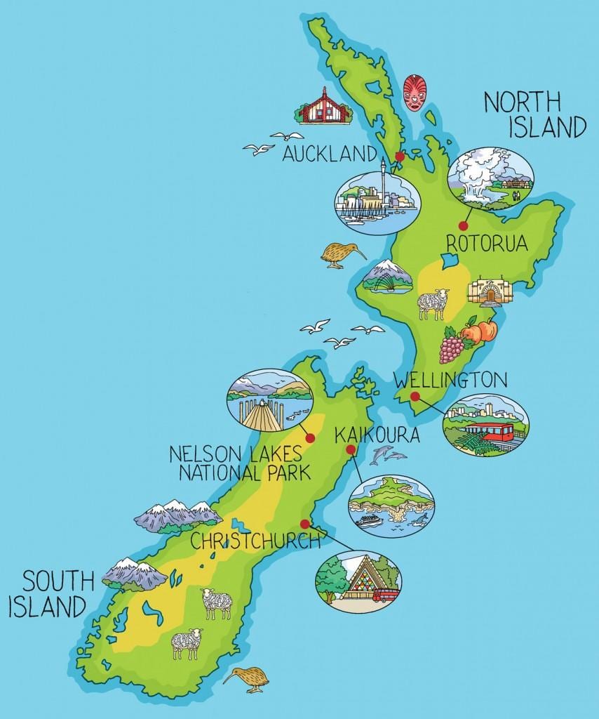Novi Zeland kartica crtani film