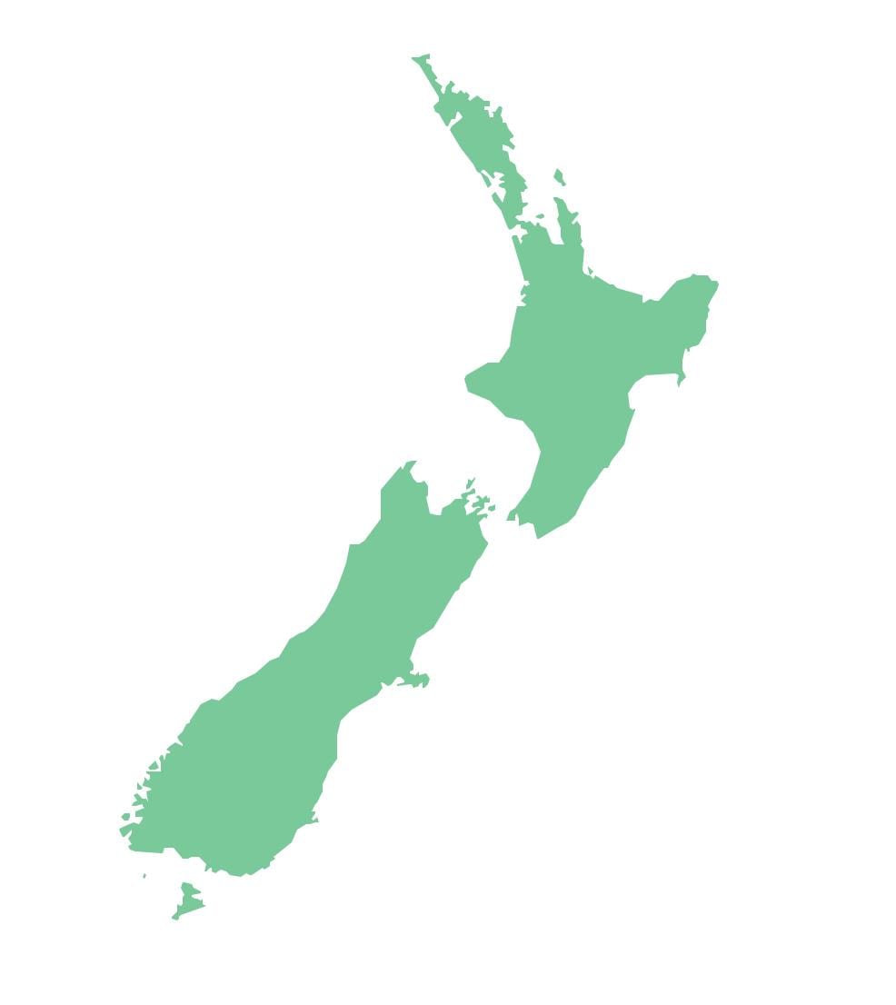 Novi Zeland kartica outline vektor