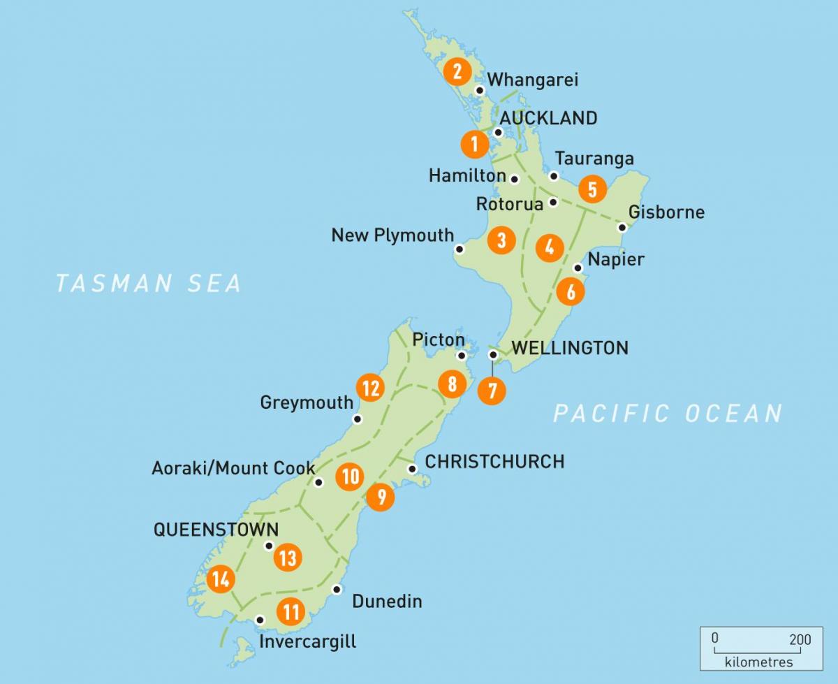 Auckland u Novom Zelandu karti