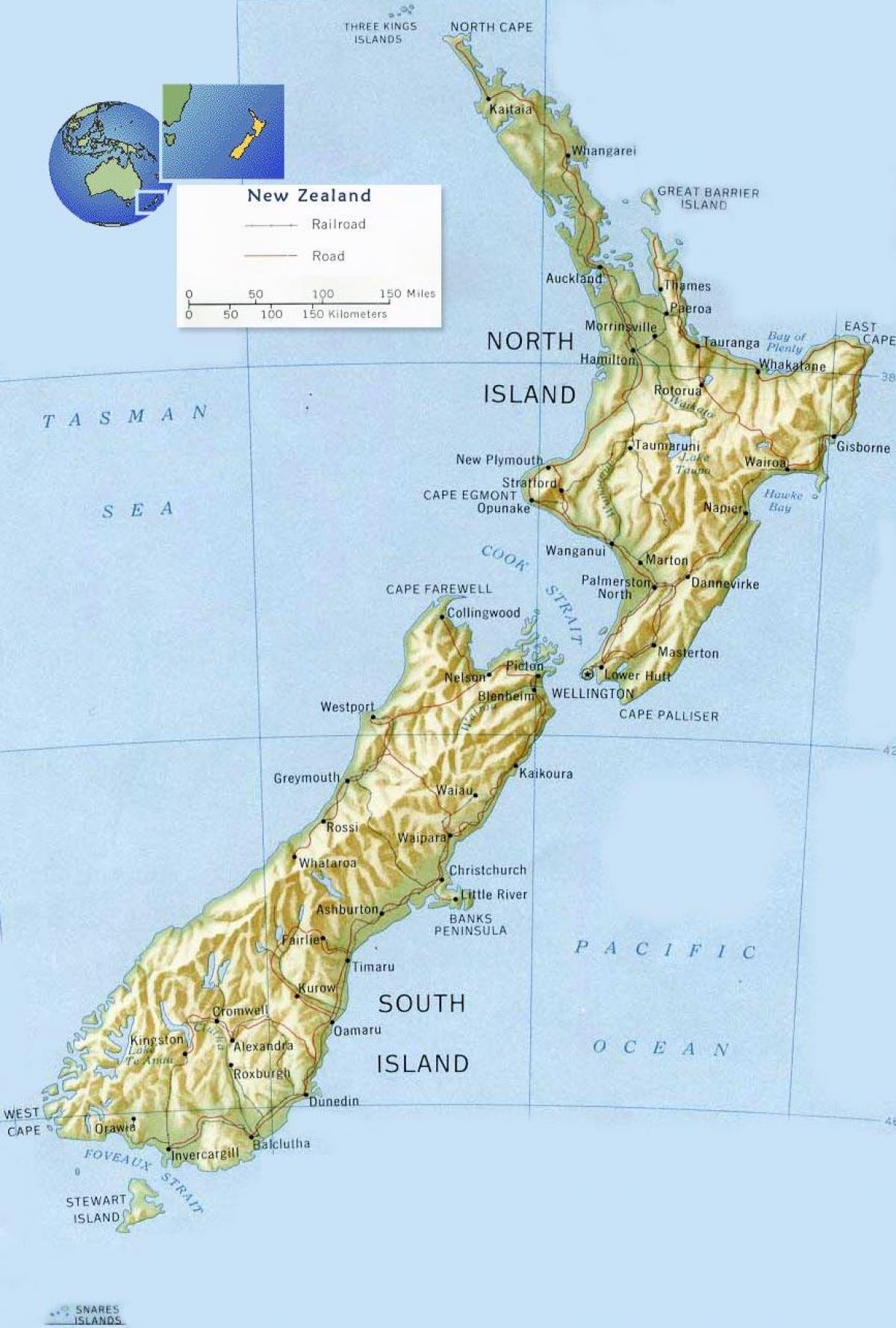 Wellington, Novi Zeland na karti