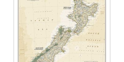 Nacionalne geografske karte Novom Zelandu