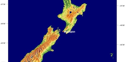 Novi Zeland mapa područja 