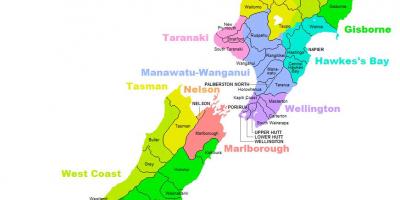 Novi Zeland područje na karti