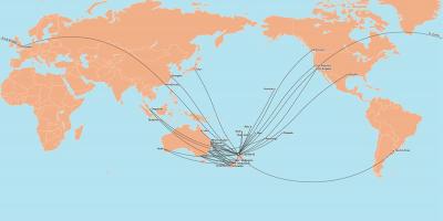 Zraka Novi Zeland karta rute međunarodni